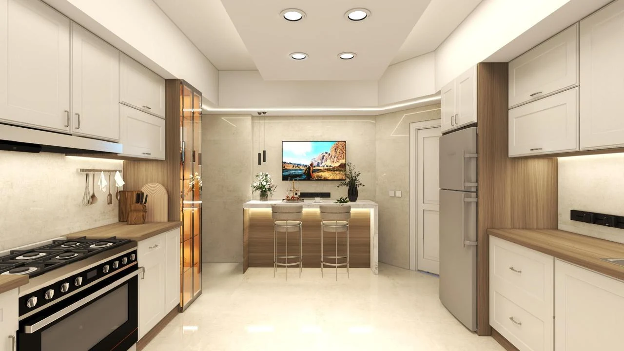 Kitchen and dining design seen along the counter